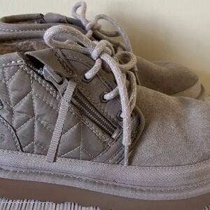 UGG Quilted Suede Ankle Boots in Gray and Brown